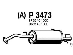 FENNO P3473 galinis duslintuvas 
 Išmetimo sistema -> Duslintuvas
B685-40-100L, BP20-40-100C, BP33-40-100B