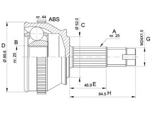 OPEN PARTS CVJ5092.10 jungčių komplektas, kardaninis velenas 
 Ratų pavara -> Sujungimai/komplektas
0007652958, 0007656949, 0007688157