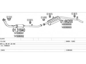MTS C350028004274 išmetimo sistema 
 Išmetimo sistema -> Išmetimo sistema, visa