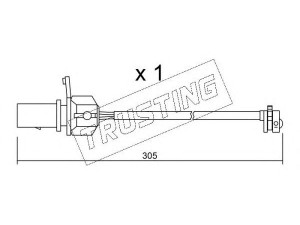 TRUSTING SU.248 įspėjimo kontaktas, stabdžių trinkelių susidėvėjimas 
 Stabdžių sistema -> Susidėvėjimo indikatorius, stabdžių trinkelės
8D0 615 121