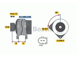 BOSCH 0 986 046 170 kintamosios srovės generatorius 
 Elektros įranga -> Kint. sr. generatorius/dalys -> Kintamosios srovės generatorius
12 31 7 519 618, 12 31 7 519 620