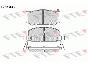 FTE BL1166A2 stabdžių trinkelių rinkinys, diskinis stabdys 
 Techninės priežiūros dalys -> Papildomas remontas
72519-1074, 72519-1083