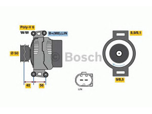 BOSCH 0 121 813 006 kintamosios srovės generatorius 
 Elektros įranga -> Kint. sr. generatorius/dalys -> Kintamosios srovės generatorius
013 154 55 02, A 013 154 55 02