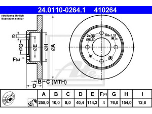 ATE 24.0110-0264.1 stabdžių diskas 
 Dviratė transporto priemonės -> Stabdžių sistema -> Stabdžių diskai / priedai
58411-29300, 58411-29310