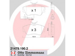 ZIMMERMANN 21479.190.2 stabdžių trinkelių rinkinys, diskinis stabdys 
 Techninės priežiūros dalys -> Papildomas remontas
7D0 698 151 B, 7D0 698 151 G