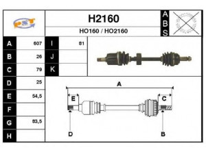 SNRA H2160 kardaninis velenas