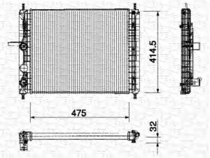 MAGNETI MARELLI 350213164000 radiatorius, variklio aušinimas 
 Aušinimo sistema -> Radiatorius/alyvos aušintuvas -> Radiatorius/dalys
46514419, 46514942, 46529669, 46754746