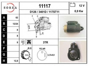 EAI 11117 starteris 
 Elektros įranga -> Starterio sistema -> Starteris