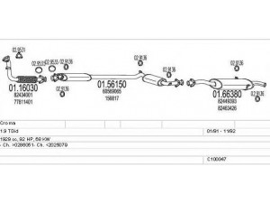 MTS C100047012755 išmetimo sistema 
 Išmetimo sistema -> Išmetimo sistema, visa