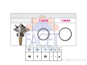 FACET 7.8609 termostatas, aušinimo skystis 
 Aušinimo sistema -> Termostatas/tarpiklis -> Thermostat
A 271 200 00 15, A 271 203 03 75