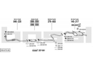 BOSAL 058.970.08 išmetimo sistema 
 Išmetimo sistema -> Išmetimo sistema, visa