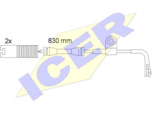 ICER 610458 E C įspėjimo kontaktas, stabdžių trinkelių susidėvėjimas 
 Stabdžių sistema -> Susidėvėjimo indikatorius, stabdžių trinkelės
34 35 1 163 065, 34 35 2 229 018