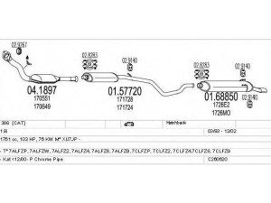 MTS C260620006405 išmetimo sistema 
 Išmetimo sistema -> Išmetimo sistema, visa