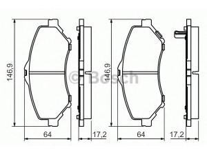 BOSCH 0 986 494 493 stabdžių trinkelių rinkinys, diskinis stabdys 
 Techninės priežiūros dalys -> Papildomas remontas
71771813, K68029263AA, K68053152AB