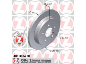 ZIMMERMANN 400.3604.20 stabdžių diskas 
 Dviratė transporto priemonės -> Stabdžių sistema -> Stabdžių diskai / priedai
163 421 0112, 163 423 0112