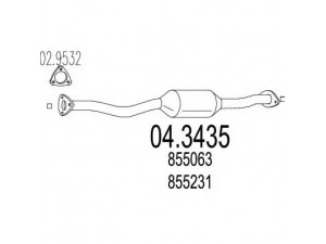MTS 04.3435 katalizatoriaus keitiklis 
 Išmetimo sistema -> Katalizatoriaus keitiklis
855063, 855088, 855231