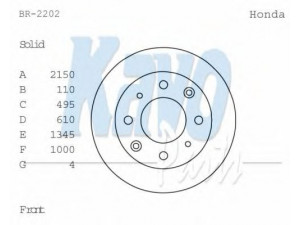 KAVO PARTS BR-2202 stabdžių diskas 
 Dviratė transporto priemonės -> Stabdžių sistema -> Stabdžių diskai / priedai
45251SA0000, 45251SA0010, 45251SA0641