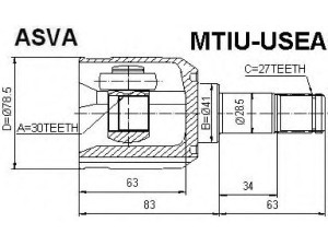 ASVA MTIU-USEA jungčių komplektas, kardaninis velenas 
 Ratų pavara -> Sujungimai/komplektas
MR470021