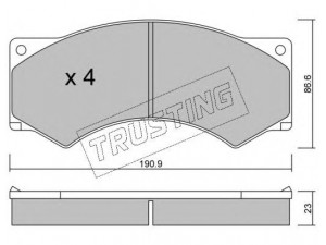 TRUSTING 595.0 stabdžių trinkelių rinkinys, diskinis stabdys 
 Techninės priežiūros dalys -> Papildomas remontas
BBU8177