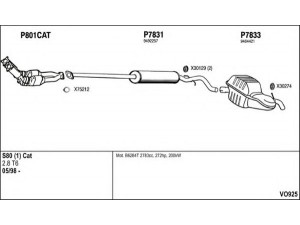 FENNO VO925 išmetimo sistema 
 Išmetimo sistema -> Išmetimo sistema, visa