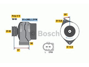 BOSCH 0 124 225 010 kintamosios srovės generatorius