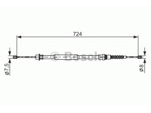 BOSCH 1 987 477 593 trosas, stovėjimo stabdys 
 Stabdžių sistema -> Valdymo svirtys/trosai
4745 P8, 4745 P8