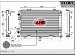 AHE 101.016/A radiatorius, variklio aušinimas 
 Aušinimo sistema -> Radiatorius/alyvos aušintuvas -> Radiatorius/dalys
71737158