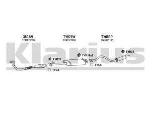 KLARIUS 900372U išmetimo sistema 
 Išmetimo sistema -> Išmetimo sistema, visa
