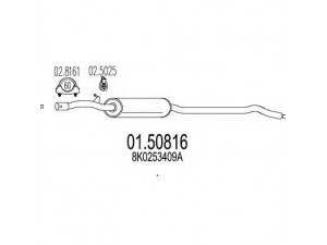 MTS 01.50816 vidurinis duslintuvas 
 Išmetimo sistema -> Duslintuvas
8K0253409A
