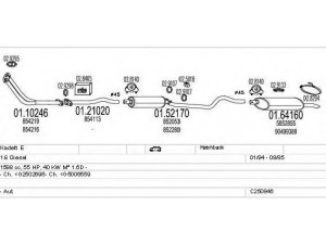 MTS C250846006997 išmetimo sistema 
 Išmetimo sistema -> Išmetimo sistema, visa