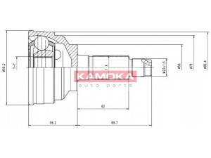 KAMOKA 6642 jungčių komplektas, kardaninis velenas 
 Ratų pavara -> Sujungimai/komplektas
G560-25-500A