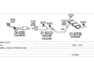 MTS C310362015983 išmetimo sistema 
 Išmetimo sistema -> Išmetimo sistema, visa