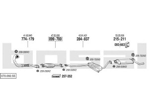 BOSAL 070.092.55 išmetimo sistema 
 Išmetimo sistema -> Išmetimo sistema, visa