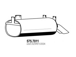ASSO 575.7011 vidurinis / galinis duslintuvas 
 Išmetimo sistema -> Duslintuvas
6294910300A
