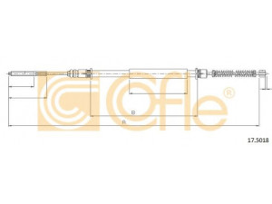 COFLE 17.5018 trosas, stovėjimo stabdys 
 Stabdžių sistema -> Valdymo svirtys/trosai
54681A83600