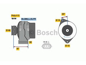 BOSCH 0 986 081 210 kintamosios srovės generatorius 
 Elektros įranga -> Kint. sr. generatorius/dalys -> Kintamosios srovės generatorius
YLE 1019 71, YLE 1019 71, YLE 1022 80