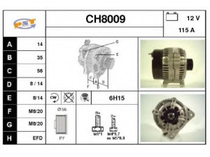 SNRA CH8009 kintamosios srovės generatorius
4727206
