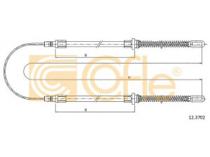 COFLE 12.3702 trosas, stovėjimo stabdys 
 Stabdžių sistema -> Valdymo svirtys/trosai
99434589