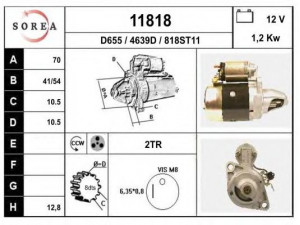 EAI 11818 starteris 
 Elektros įranga -> Starterio sistema -> Starteris
M0T80285, M1T77281, M2T49283, M3T22173