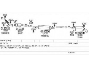 MTS C380507002464 išmetimo sistema 
 Išmetimo sistema -> Išmetimo sistema, visa
