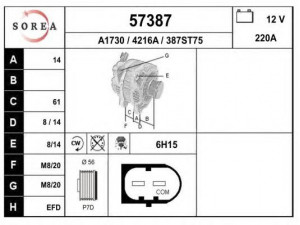 EAI 57387 kintamosios srovės generatorius
03H903023D
