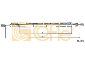 COFLE 10.6026 trosas, stovėjimo stabdys 
 Stabdžių sistema -> Valdymo svirtys/trosai
4745A0, 4745A2, 96190725, 9622435080