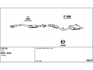 FENNO BM610 išmetimo sistema 
 Išmetimo sistema -> Išmetimo sistema, visa