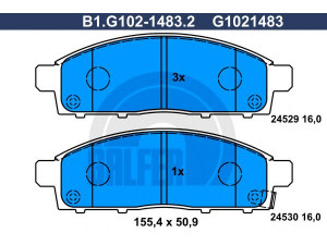 GALFER B1.G102-1483.2 stabdžių trinkelių rinkinys, diskinis stabdys 
 Techninės priežiūros dalys -> Papildomas remontas
4605A198, 4605A284