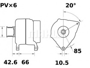 MAHLE ORIGINAL MG 422 kintamosios srovės generatorius 
 Elektros įranga -> Kint. sr. generatorius/dalys -> Kintamosios srovės generatorius
95 076 616, 95 667 746, 95 667 747