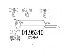 MTS 01.95310 galinis duslintuvas 
 Išmetimo sistema -> Duslintuvas
1726H6