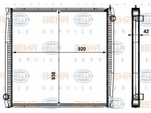 HELLA 8MK 376 737-041 radiatorius, variklio aušinimas 
 Aušinimo sistema -> Radiatorius/alyvos aušintuvas -> Radiatorius/dalys