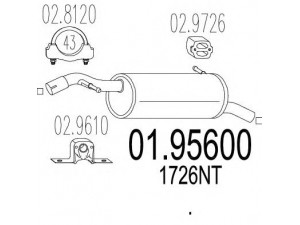 MTS 01.95600 galinis duslintuvas 
 Išmetimo sistema -> Duslintuvas
1726NT