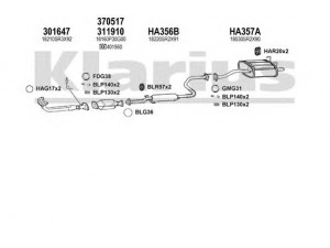 KLARIUS 420231U išmetimo sistema 
 Išmetimo sistema -> Išmetimo sistema, visa