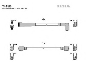 TESLA T448B uždegimo laido komplektas